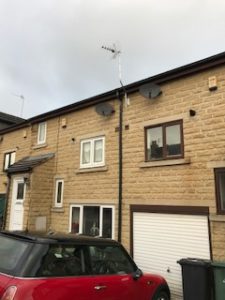 High Gain Freeview Aerial Installation in Wakefield High gain Freeview aerial installed on the front of a house in Wakefield